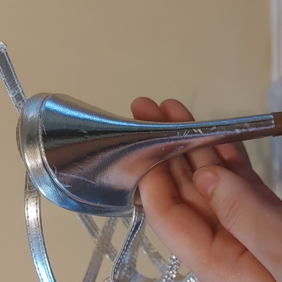 Silver Rhinestone Strap Heels - Picture 5 of 7